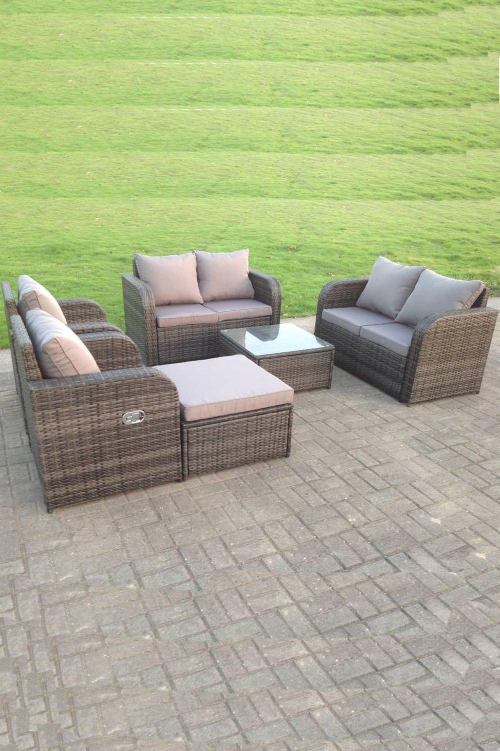 Fimous  Outdoor Rattan Corner Sofa Set With Coffee Table
